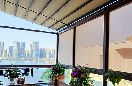 windproof roller blinds, open sunshades, heavy-duty full box sunshades