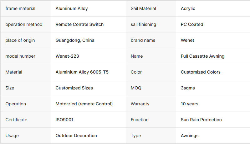 Retractable Awning wholesale